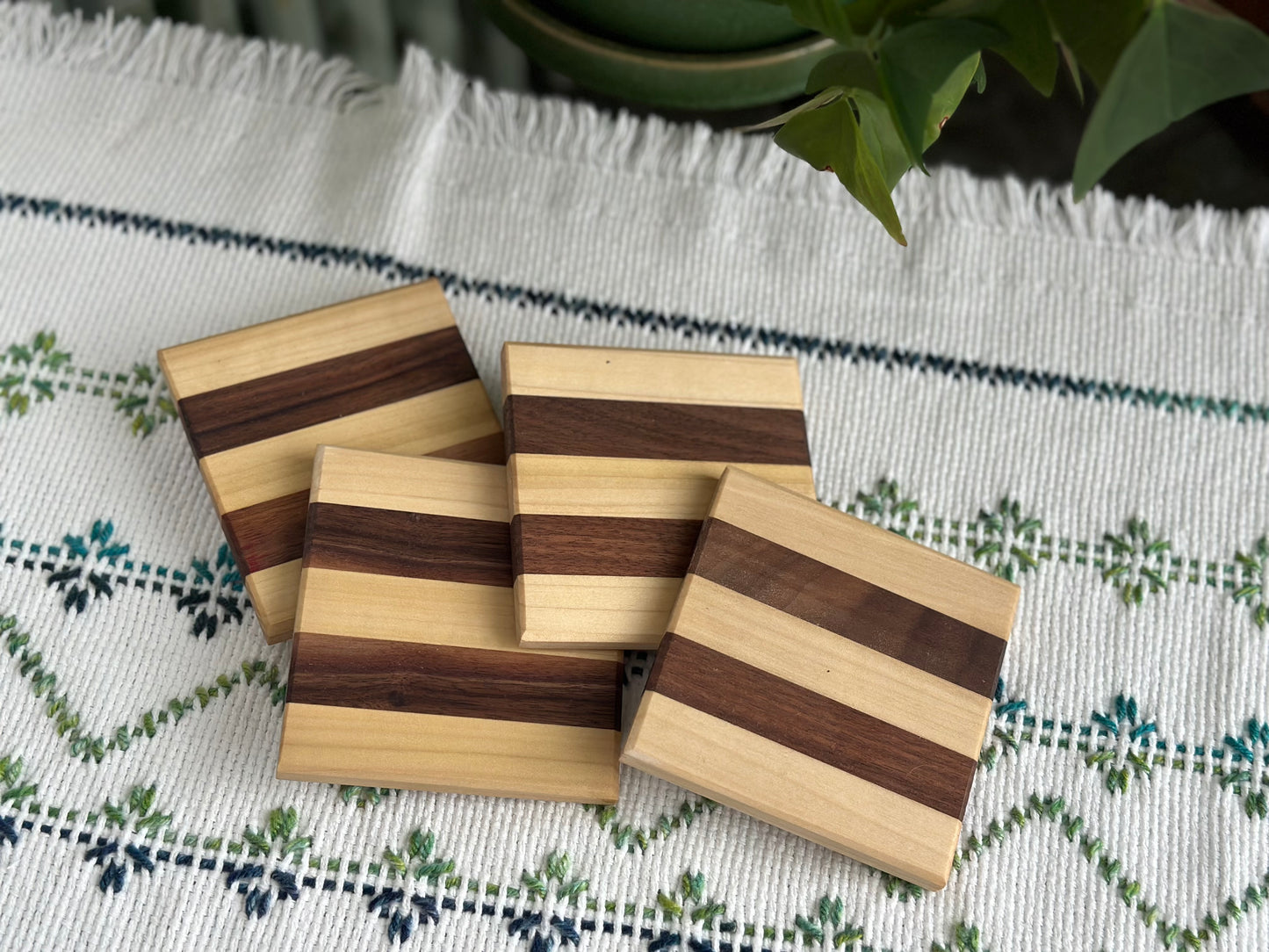 Hardwood & Epoxy Coasters (set of 4- select style)