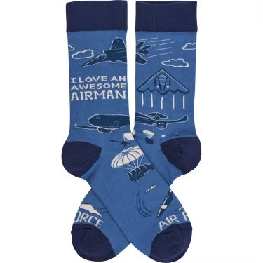 I Love an Awesome Airman Socks