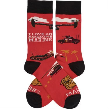 I Love an Awesome Marine Socks