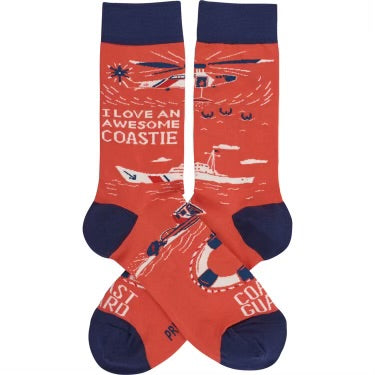 I Love an Awesome Coastie Socks