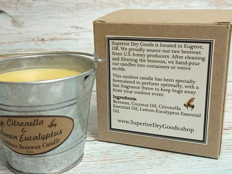 Beeswax Mosquito Bucket Candle 8 oz