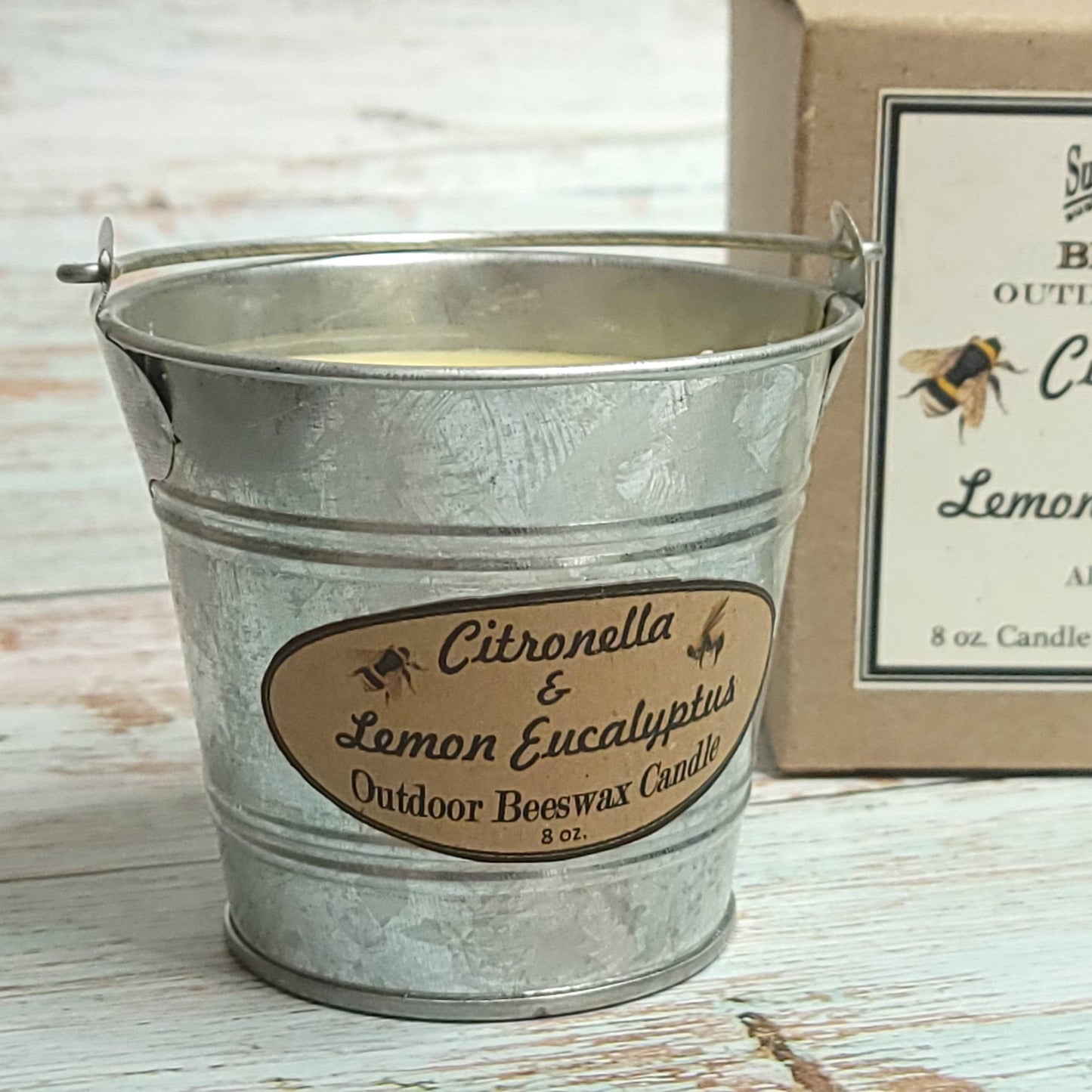 Beeswax Mosquito Bucket Candle 8 oz