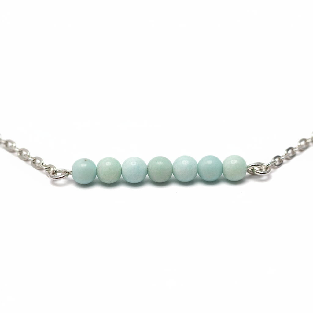 Larimar Necklace- Bar Stones