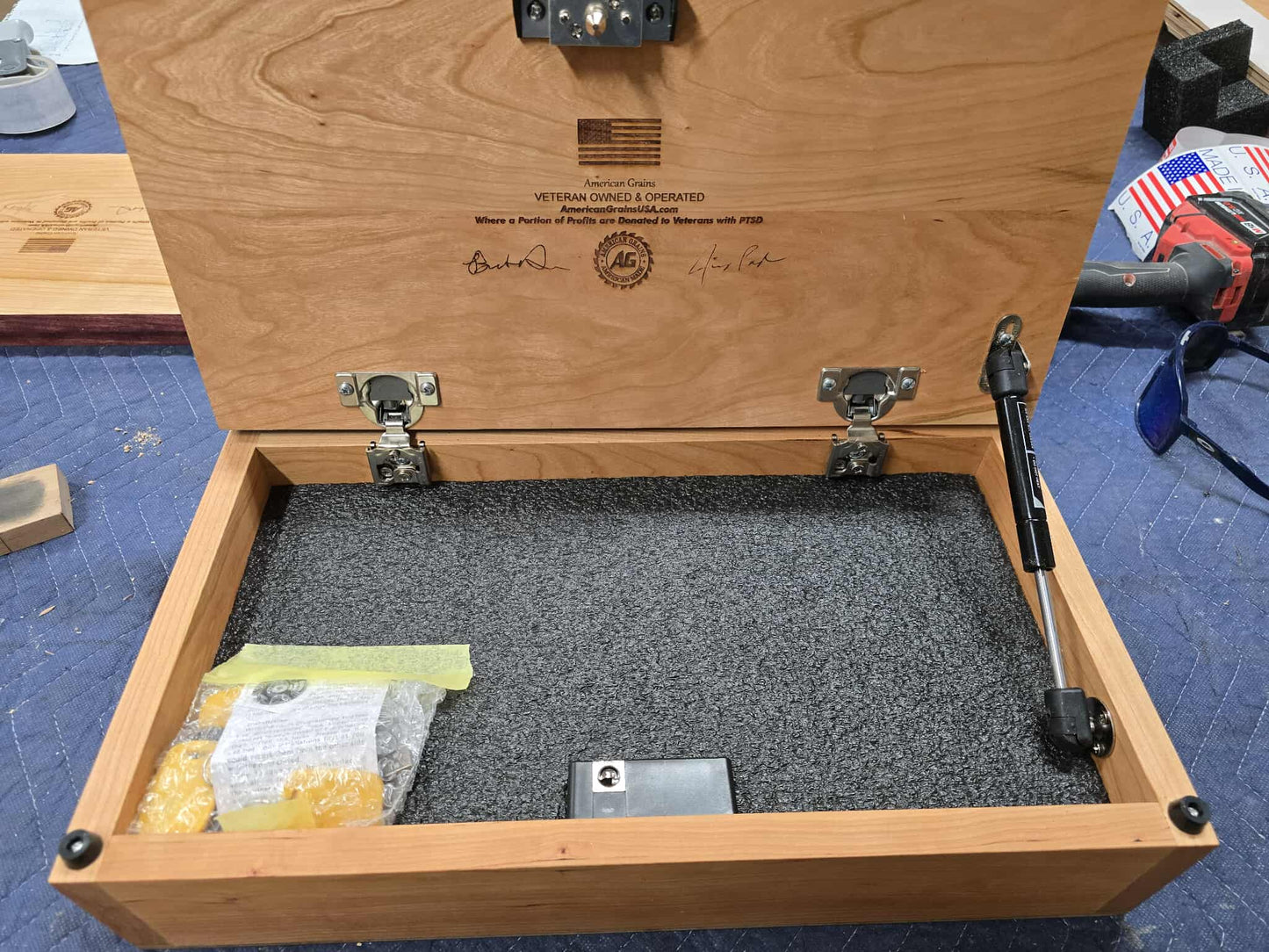 Small Handcrafted Cherry Hardwood Concealment Box – Made by U.S. Veterans
