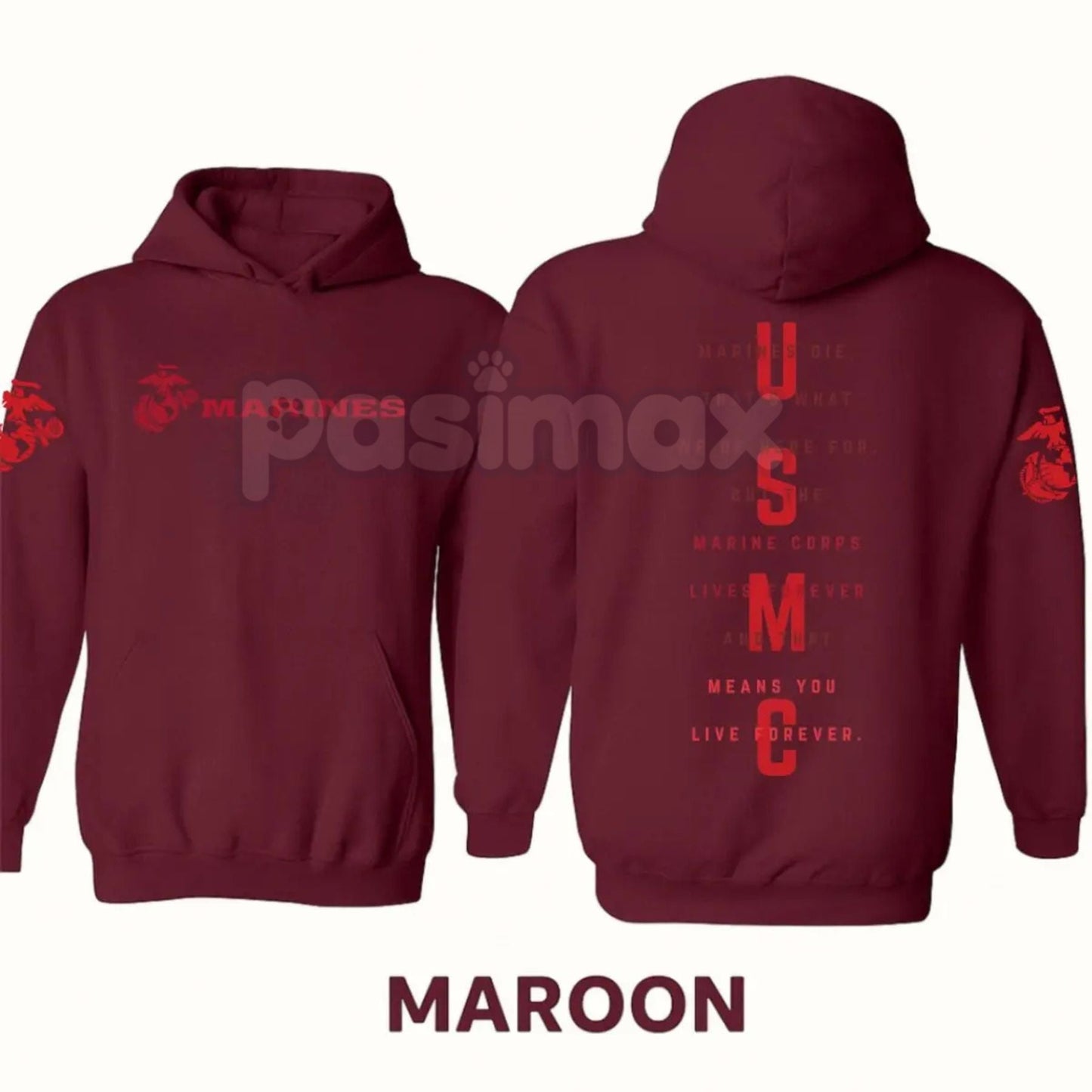 USMC Marines Tactical Hoodie – Classic Semper Fi Pullover, Veteran & Active Duty Marine Corps Gear, Unisex