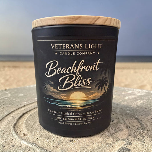 Beachfront Bliss Candle – 10oz Coconut Soy |Tropical Coastal