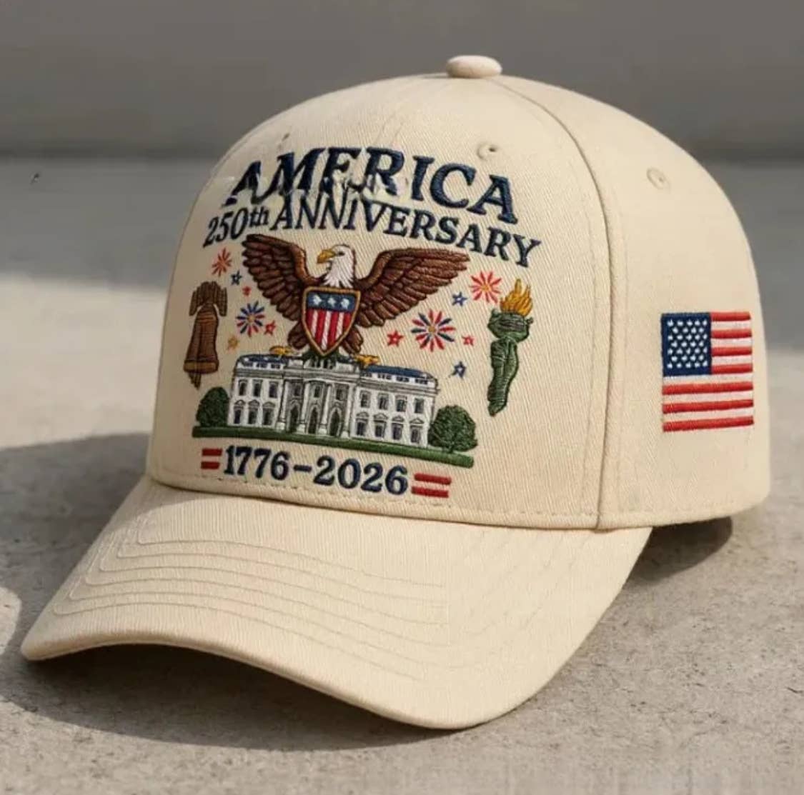250th America Anniversary Baseball Cap ~ Embroidered 