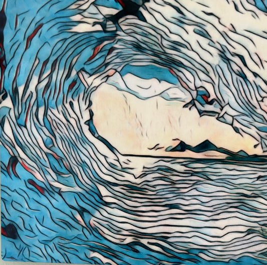 Tidal Wave Aluminum Art- 6” x 6”
