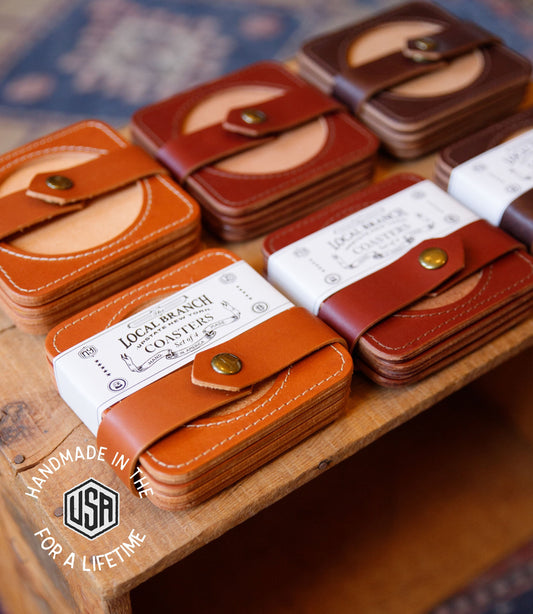 Premium Leather Coasters - USA Made