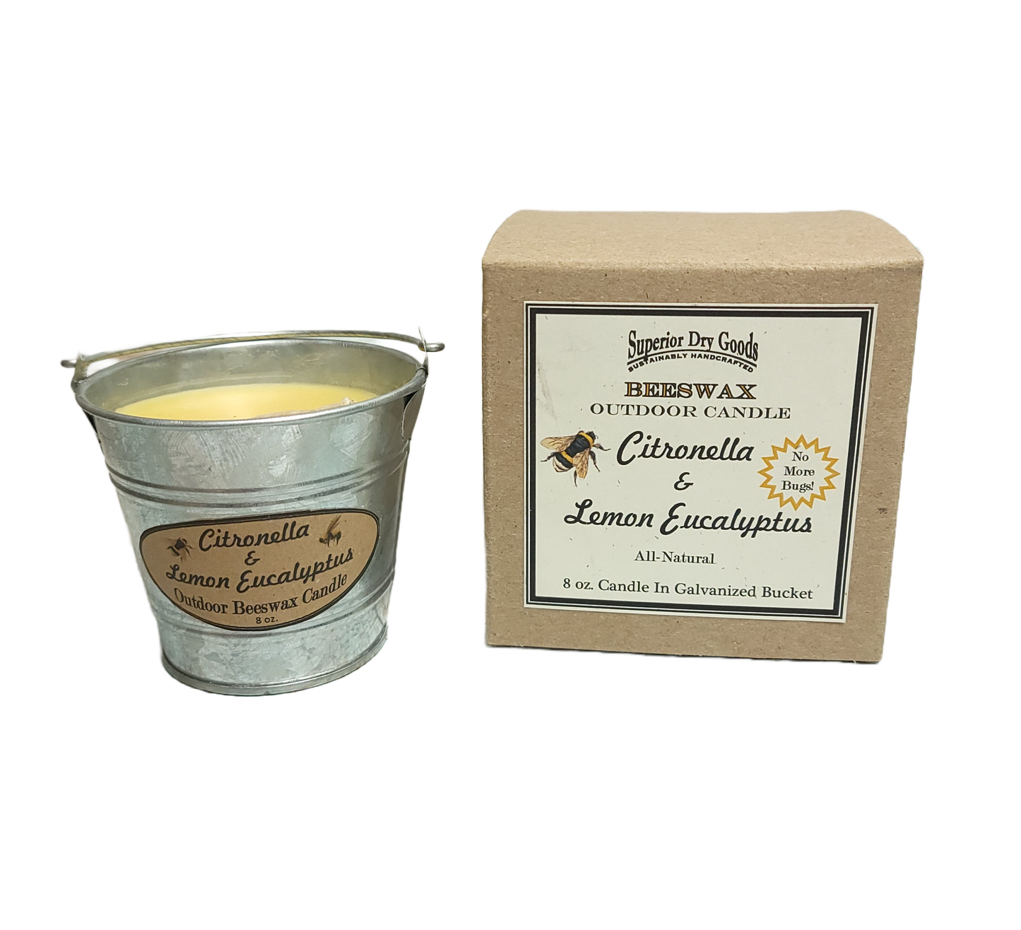 Beeswax Mosquito Bucket Candle 8 oz